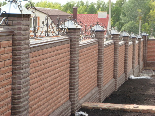 Hand-brick fence
