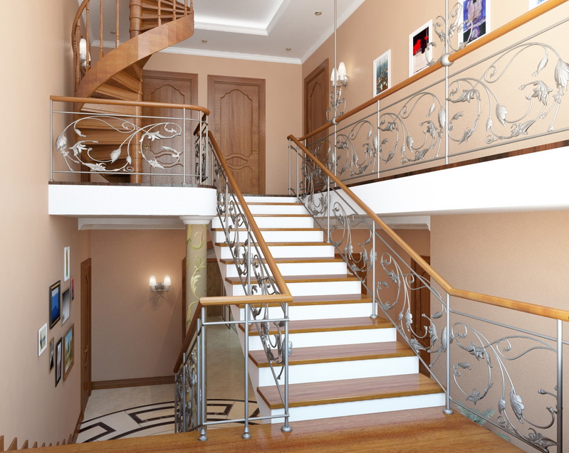 Двухмаршевая Лестница В Частном Доме Фото